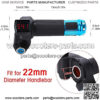 Throttle Grip Handlebar, Universal Throttle Control Grips Cover with LED Display 3 Gears Speed Switch and Power Key Locker Accelerator for Electric Bike Scooter Tricycle (Blue) - Image 2