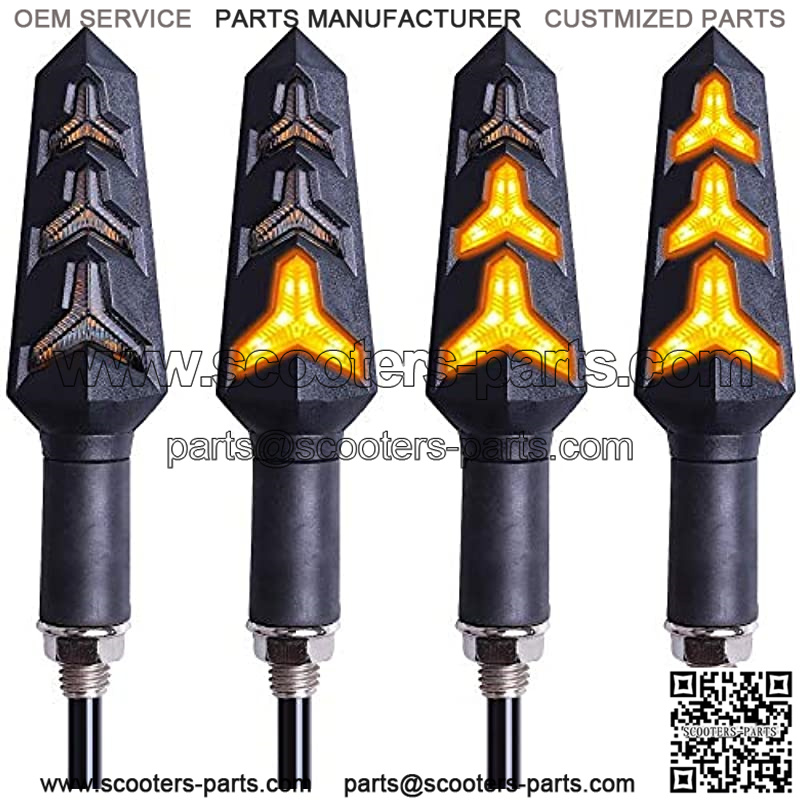 4PCS MOTORCYCLE INDICATORS FLOWING TURN SIGNAL LIGHTS MOTORBIKE TURNING INDICATORS 12V 12 LEDS BULBS FOR MOTORCYCLE MOTORBIKE SCOOTER QUAD CRUISER OFF ROAD-Y SHAPE