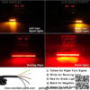 Universal 8" Flexible LED Light Strip with Tail Brake Stop Turn Signal Lights All-in-one for Motorcycle Scooter Quad Cruiser Off Road, Red/Amber - Image 4