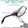 ATV Mirrors Hawk-Eye Rear View Convex Universal 7/8 Handlebar Mount Compatible with Motorcycle Dirt Bike Quad Street Bike Adventure Snowmobile Jet ski Scooter Coolster Moped GY6 ATV's - Image 4
