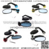 Motorcycle ATV Scooter 7/8" 22mm Handle Bar End Rearview Side Mirrors Aluminum - Image 2