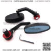 Motorcycle ATV Scooter 7/8" 22mm Handle Bar End Rearview Side Mirrors Aluminum - Image 4