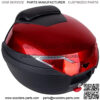Motorcycle Tour Tail Box Scooter Trunk Luggage Top Lock Storage Carrier Case with soft backrest and Quick-release System - 32L Capacity - Can Store (1) Full Helmet (Red) - Image 2