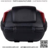 Motorcycle Tour Tail Box Scooter Trunk Luggage Top Lock Storage Carrier Case with soft backrest and Quick-release System - 32L Capacity - Can Store (1) Full Helmet (Red) - Image 3