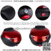 Motorcycle Tour Tail Box Scooter Trunk Luggage Top Lock Storage Carrier Case with soft backrest and Quick-release System - 32L Capacity - Can Store (1) Full Helmet (Red) - Image 4