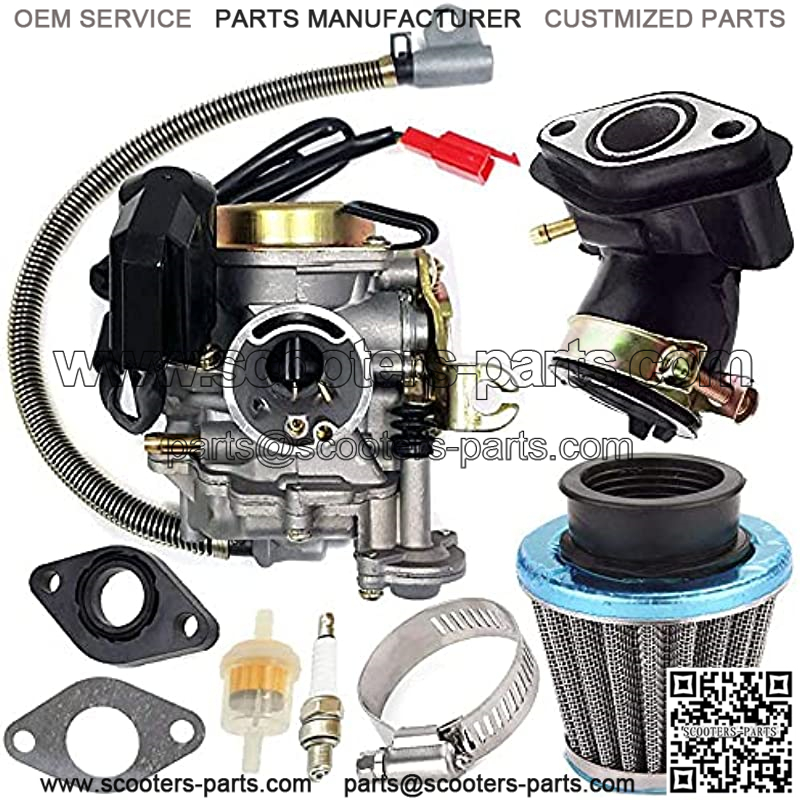 139QMB CARBURETOR FOR GY6 50CC 49CC 4 STROKE SCOOTER TAOTAO ENGINE 18MM CARB + INTAKE MANIFOLD AIR FILTER - 50CC CARB, 50 CC SCOOTER CARBURETOR, 49CC MOPED PARTS 50CC SCOOTER CARBURETOR BY AUTO PARTS