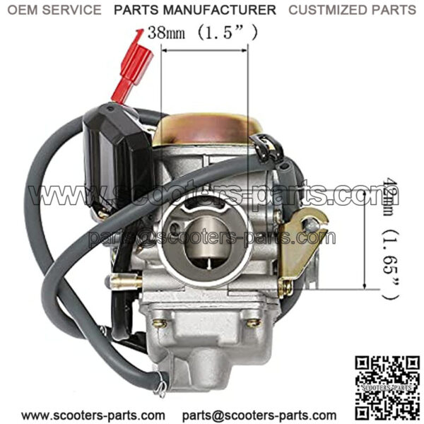 PD24J Carburetor 24mm for GY6 125cc 150cc 152QMJ 157QMI 4 Stroke Engines Electric Choke Motorcycle Scooter with Air Filter Intake Manifold - Image 3