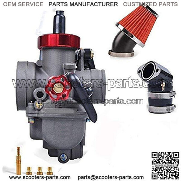 Motorcycle Carburetor PE26mm 125CC Carburetor Kit With GY6 Intake Manifold 48mm Air Filter Fit Honda Yamaha Suzuki Kawasaki Motorcycle Scooter ATV Dirt Bike 100CC-150CC GY6 Engine
