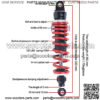 Air Shock Absorber, 330mm Motorcycle Rear Shock Absorbers Suspension for Dirt Bike Motorcycle ATV Motor Scooter - Image 2