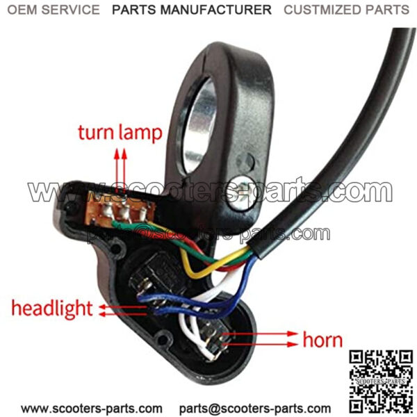 Universal 7/8" Handlebar Turn Signal Light & Horn Switch Button for Spotlight Scooter Electrombile Moped - Image 3