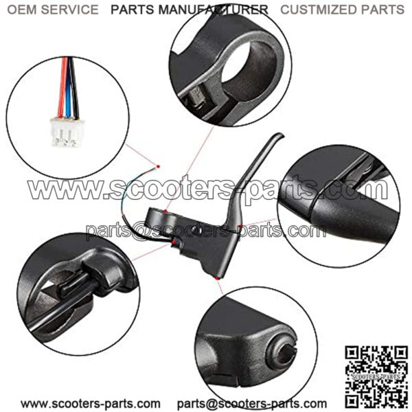 Scooter Brake Handle Brake Lever Spare Parts Lever Handlebar Lever Parts Brake Assembly Kit Handle Replacement Parts Compatible for Xiaomi Mijia M365 Electric Scooter - Image 3