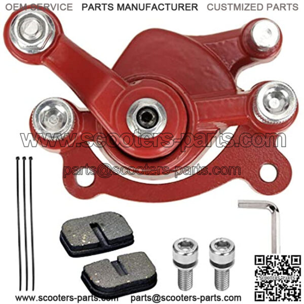 BRAKE CALIPER AND PAD FOR CLASSIC 80CC MM-B80 105CC MM-B105 1000W MM-E1000 MOTOVOX MBX10 MBX11 COLEMAN CT100U CC100X MINI BIKE 47 49CC MINI ATV STANDARD SCOOTER DIRT POCKET BIKE GO KART RED