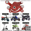 Brake Caliper and Pad for Classic 80cc MM-B80 105cc MM-B105 1000w MM-E1000 Motovox MBX10 MBX11 Coleman CT100U CC100X Mini Bike 47 49cc Mini ATV Standard Scooter Dirt Pocket Bike Go Kart Red - Image 4