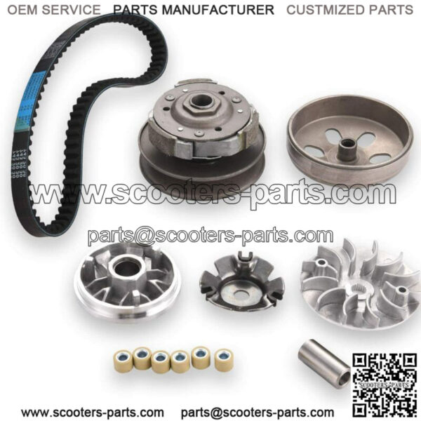 Clutch Variator Assembly w/743 Belt for GY6 125cc 150cc 4-Stroke Engine Scooters