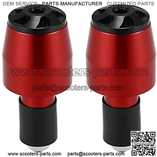 Motoforti 1 Pair Handlebar End Plugs 7/8" 22mm for Motorcycle Universal Aluminum Alloy Handle Bar End Plugs Caps Red