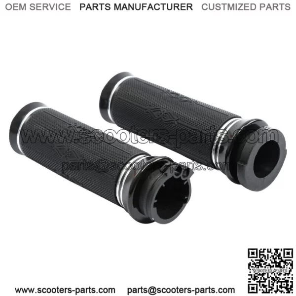 Black 1" Hand Grips Handlebar Fit For Harley Touring Road Glide Softail Fat Boy